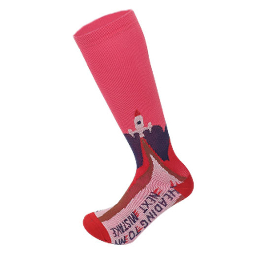 Male Sports Socks Spring Winter Men Casual Sports Knee High Socks Abstract Cartoon Compression Socks 15-20 mmHg